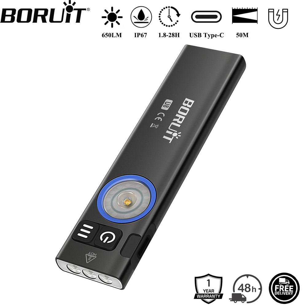 Outdoor Hunting Lights - BORUiT U8 650LM EDC LED Flashlight