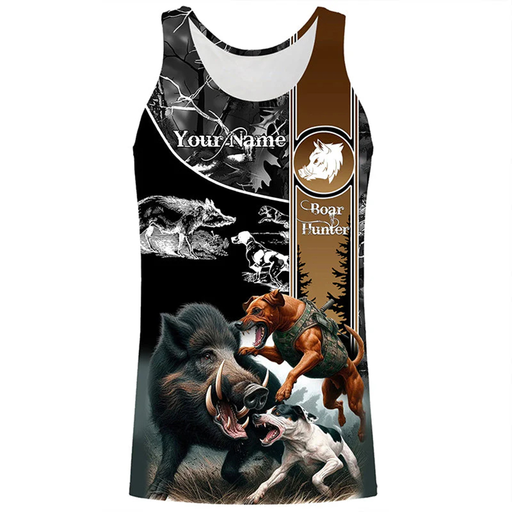 Outdoor Hunting Dog Names - Custom Name Boar Hunter Tank Top