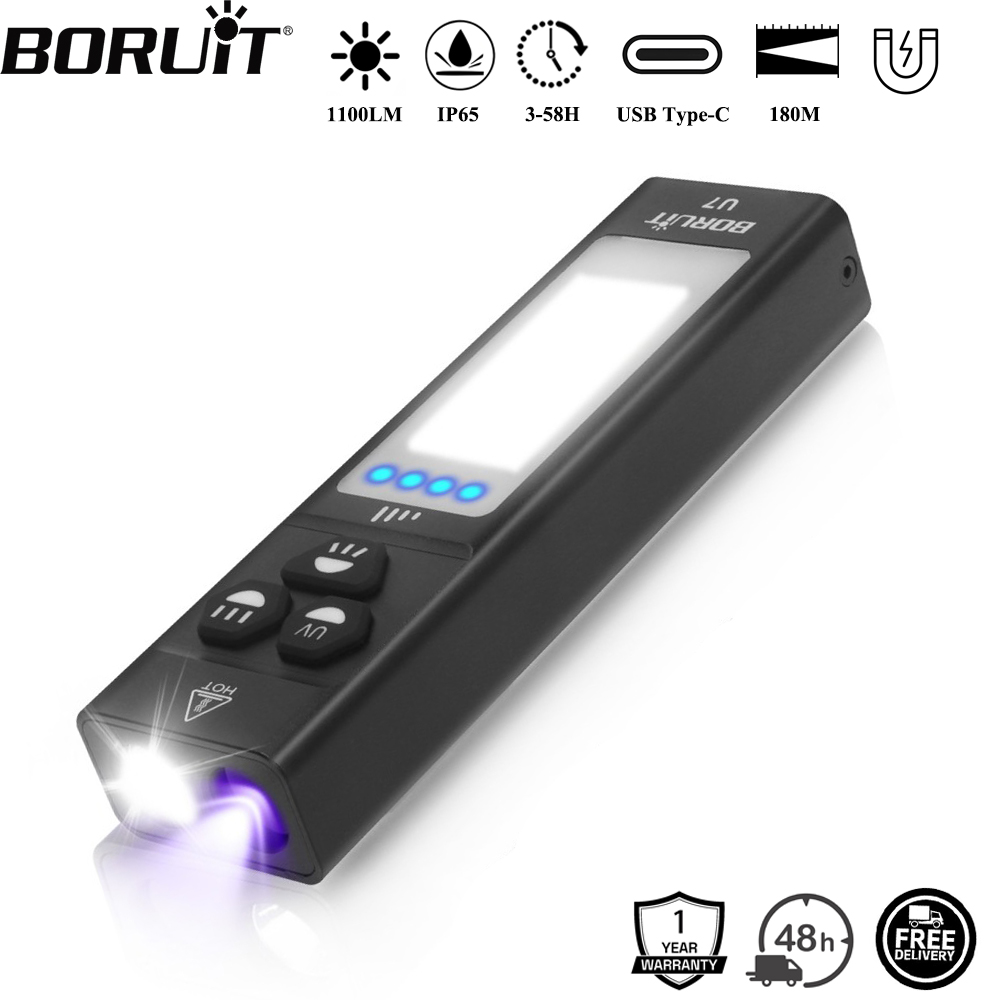 Outdoor Hunting Lights - BORUiT U7 UV LED EDC Flashlight