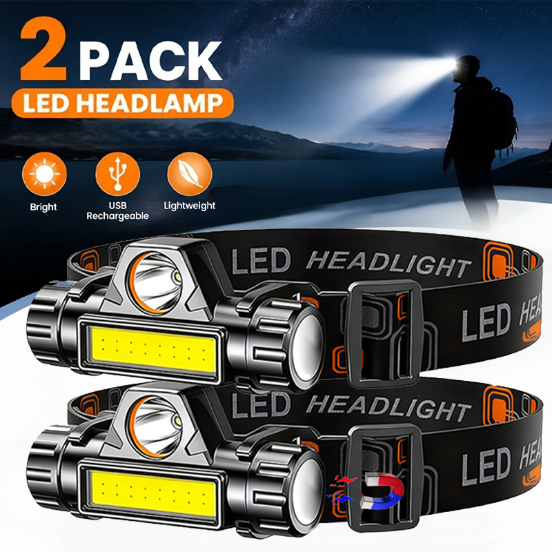 Outdoor Hunting Lights - Super Bright LED Headlamp Rechargeable Waterproof
