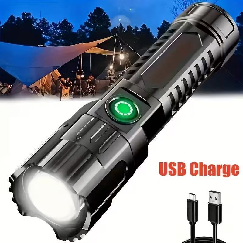 Outdoor Hunting And Fishing - New High-power Led Flashlight USB Rechargeable