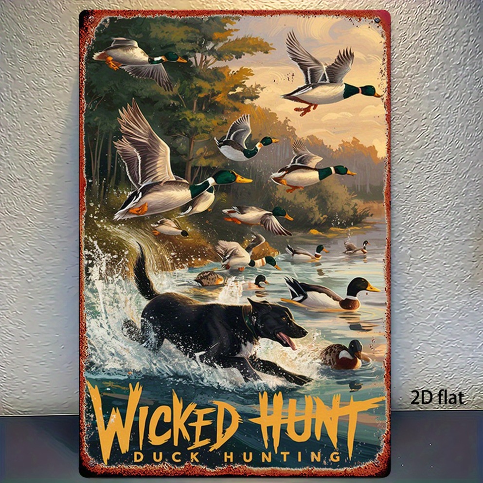 Wildman Hunting & Outdoor Linton'S Corner Silver Lakes - 2D Flat Vintage Hunting Duck Metal