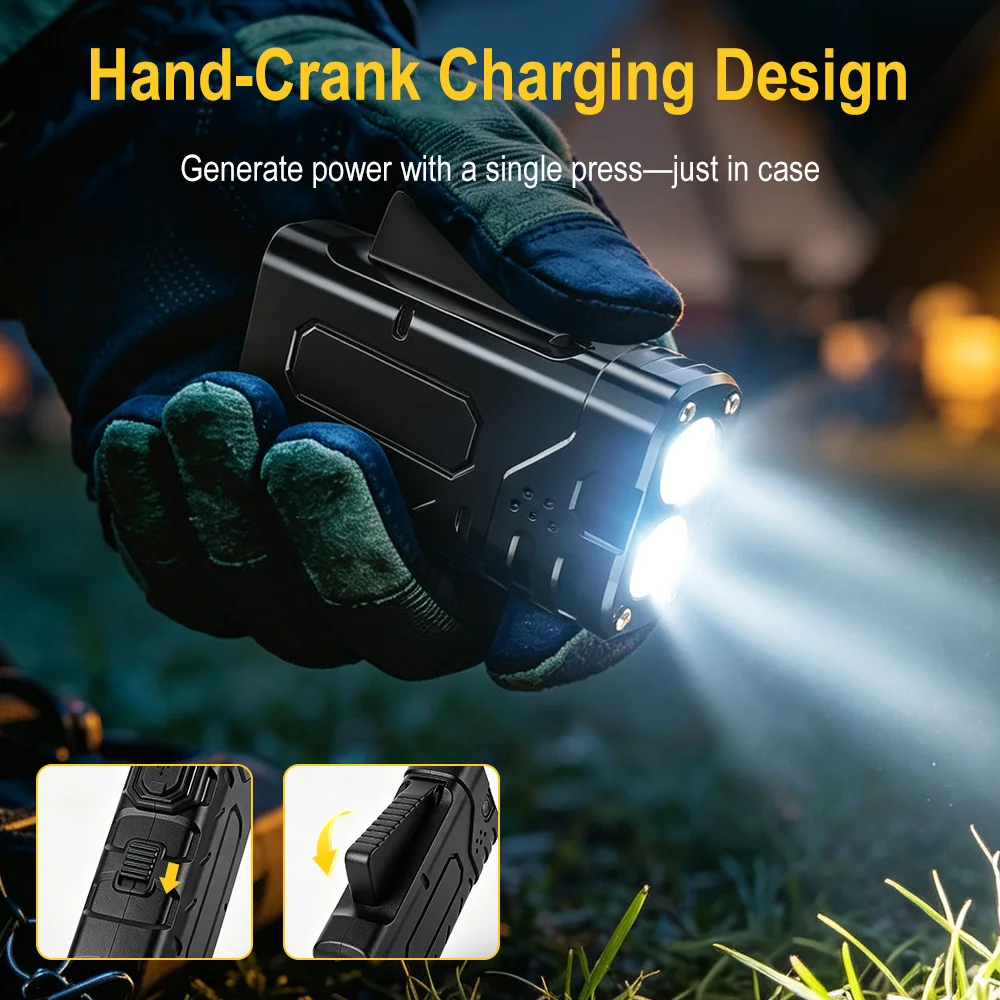 BORUIiT Hand Crank EDC LED Fla - Outdoor Hunting Bike review and price