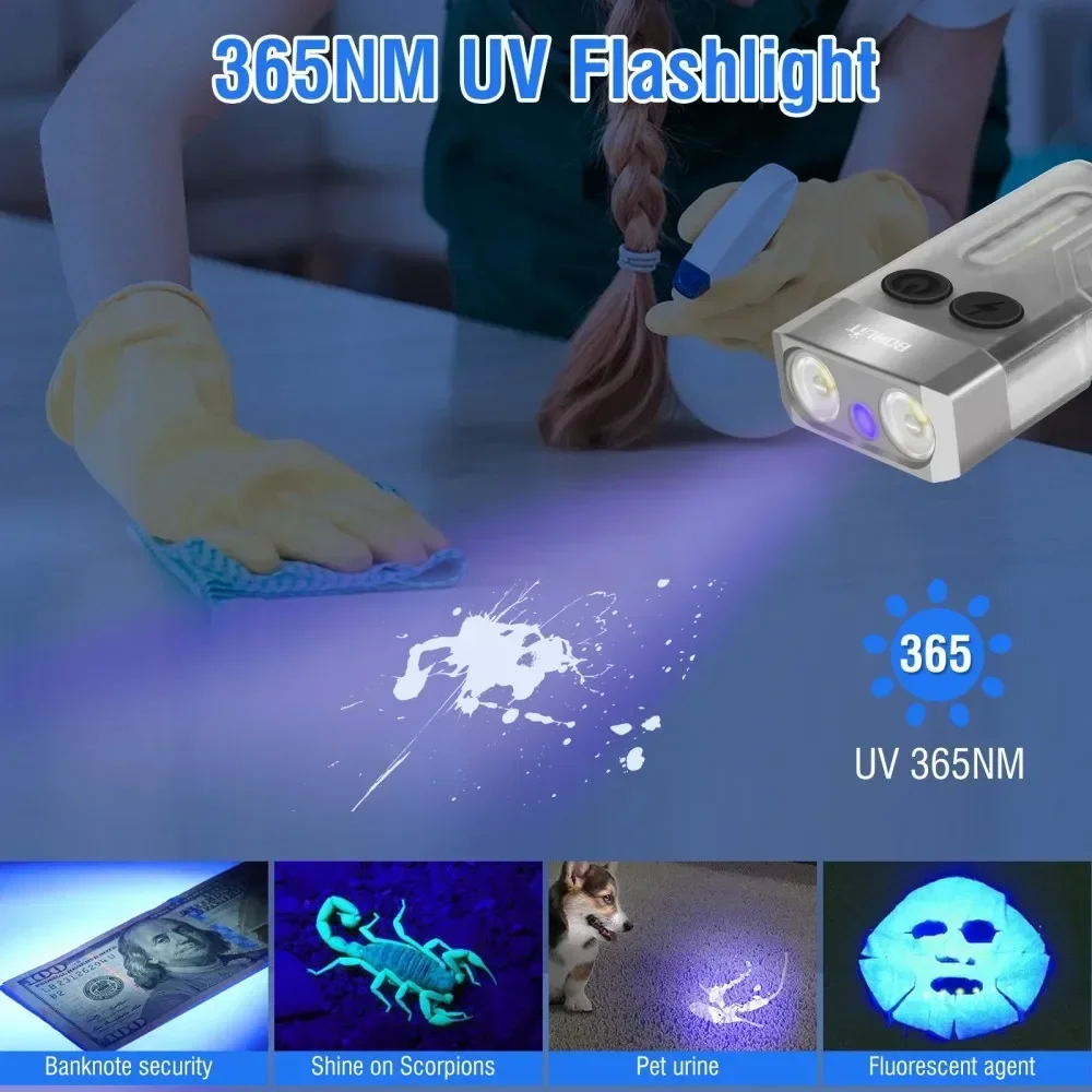 BORUiT V10 Keychain UV LED EDC - Outdoor Hunting Lights review and price