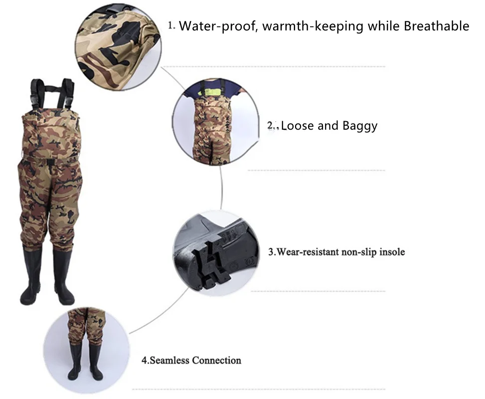Camouflage Fishing Wading Pant - Outdoor Hunting Overalls review and price