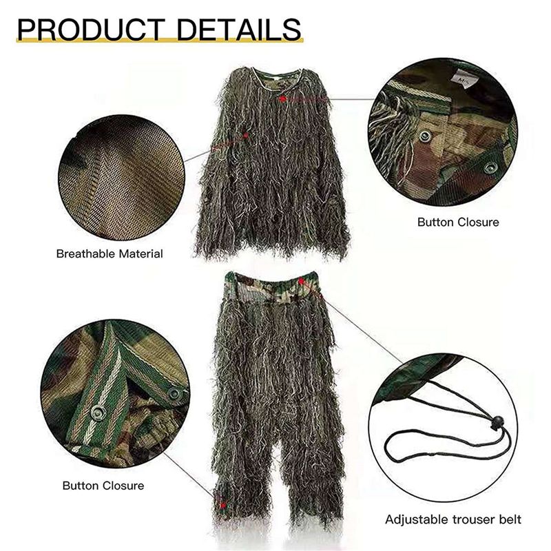 AEF6-2X 5 In 1 Ghillie Suit,3D - Hunting Outdoor Apparel review and price